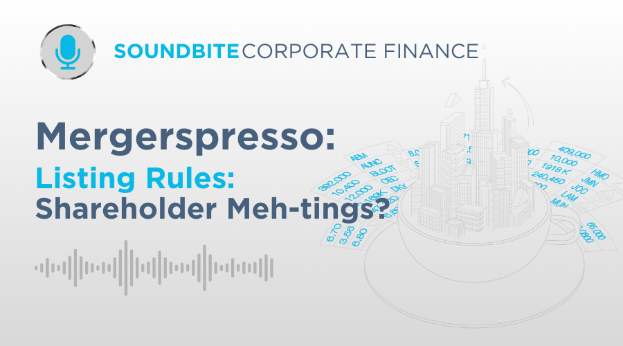 Corporate Finance Soundbite: Mergerspresso